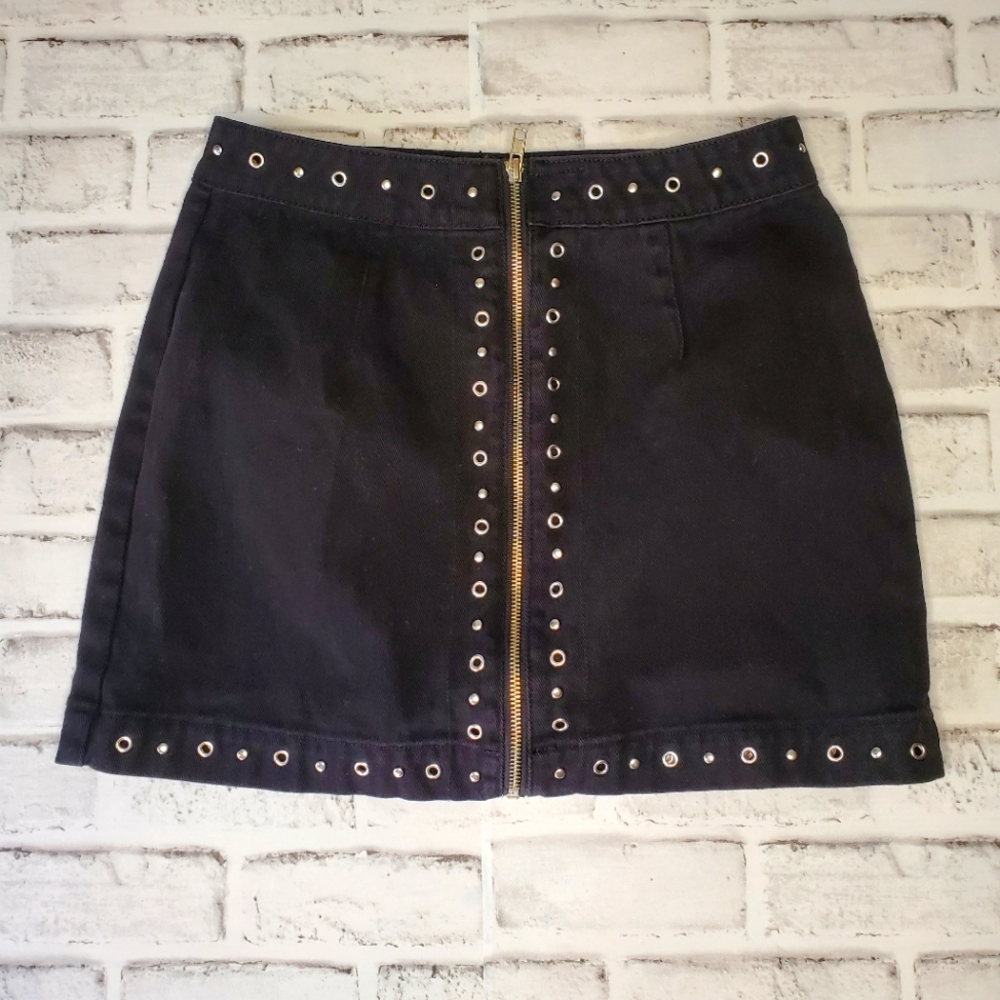 Pacsun retro black denim skirt